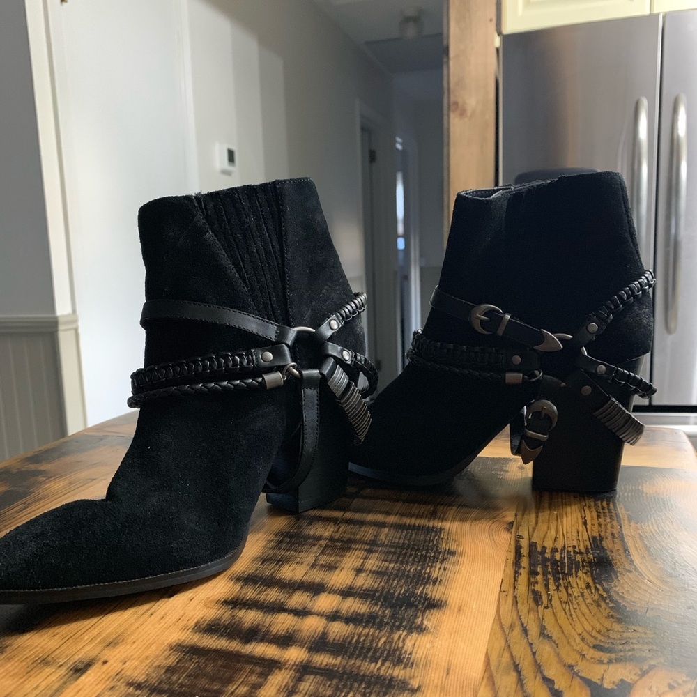 Steve Madden buckle booties “maela”